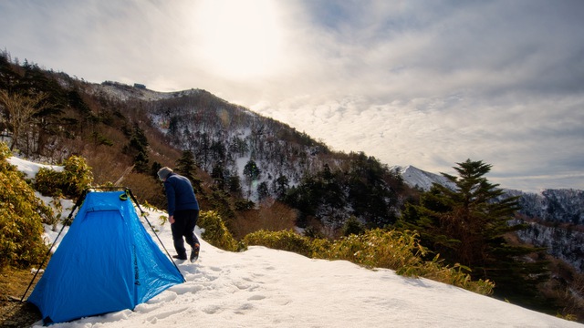 西島キャンプ場 〜冬の剣山〜 西島キャンプ場 〜冬の剣山〜