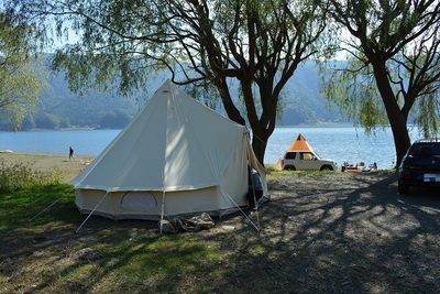 西湖自由キャンプ場で進水式　その４