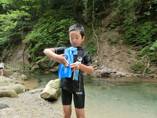 川遊び満喫~　那須の有名な　川遊びスポットです