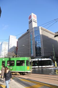 冬の札幌市電風景
