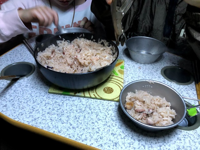 テントむし 車中飯 COCOpanカッパオーブンでタコ飯 テントむし 車中飯 COCOpanカッパオーブンでタコ飯