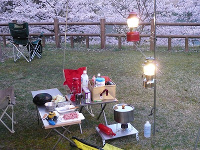 お花見キャンプin青土ダムキャンプ場