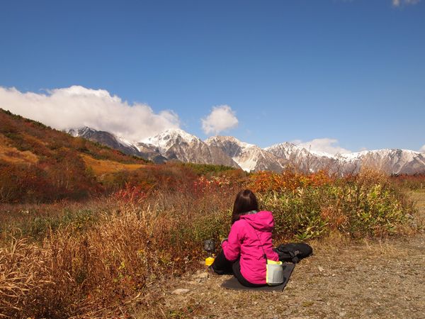 唐松岳~白馬三山を望む 紅葉山遊び*