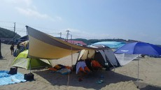 海の日キャンプはどしゃ降りでした(σ≧▽≦)σ ①