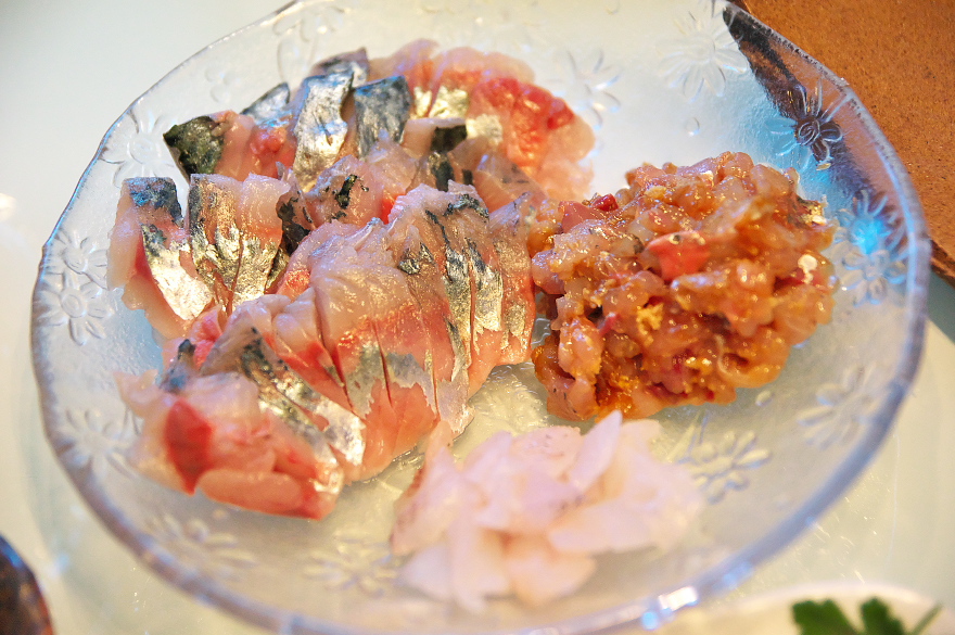 鯵と鯖の刺身をつくった 鯵と鯖の刺身をつくった