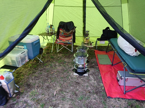 冬の手抜き設営テント試し張り：＠青野原オートキャンプ場～続き～
