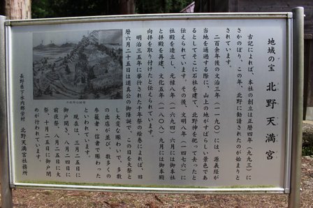 長野県下水内郡栄村 北野天満宮 由来 長野県下水内郡栄村 北野天満宮 由来