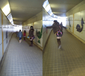 モザイクパズルのトンネル