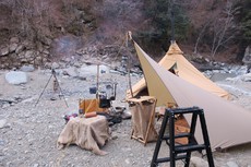 真冬の道志川でソロキャンプ