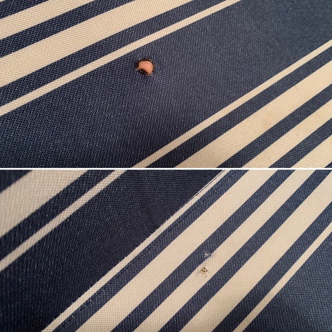 ベンチに穴が空いちゃった ベンチに穴が空いちゃった
