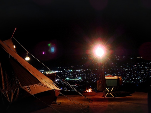 新日本三大夜景を楽しめるキャンプ場〜パインウッドオートキャンプ場へ出撃❗️春CAMP2017