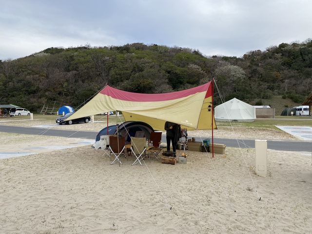 風のシレン　強風キャンプ　前編 in  石見海浜公園オートキャンプ場 2021.3.27~28