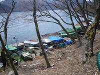 中禅寺湖でマイボート.