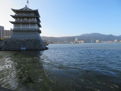 台風後の琵琶湖の様子