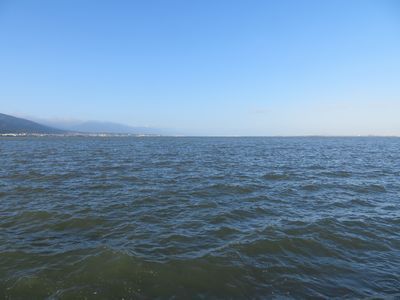 台風後の琵琶湖の様子