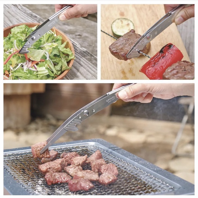【雑誌付録】オピネル OPINEL コラボの折りたためる「3way BBQトング」 【雑誌付録】オピネル OPINEL コラボの折りたためる「3way BBQトング」