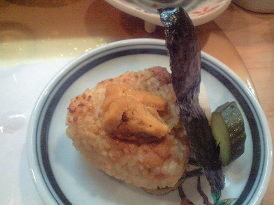 雲丹の焼きおにぎり