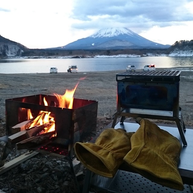 富士山と焚き火