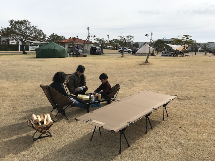 絶好の冬キャンプ日和のひな祭りキャンプ【竜洋海洋公園オートキャンプ場】①（３月３日～）