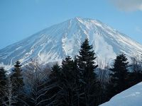 冬の花火と富士山