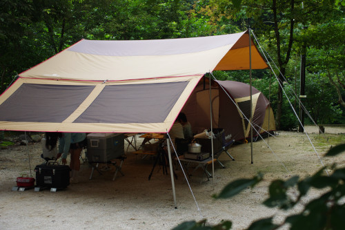 須川でキャンプ