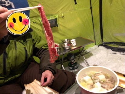 暴風雪の雪中キャンプ②