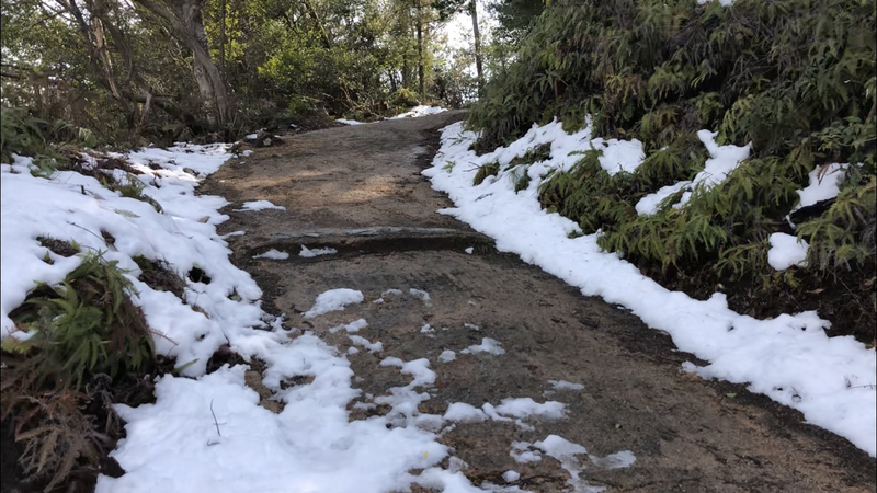 雪残る里山登山でミリタリーギアと珈琲焙煎とバームクーヘンと