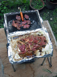 2009/08/09　天候不順で裏庭ジンギスカンBBQ