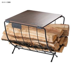 焚き火のお供に：ロゴス ワイド薪ラックウッドテーブル