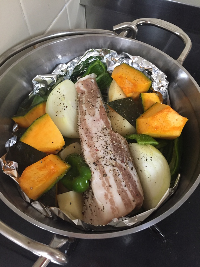 バラ肉でローストポーク