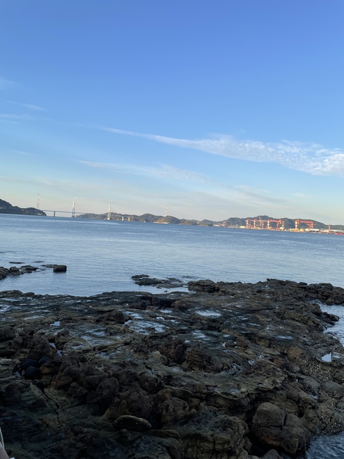 通勤途中の海