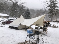 雪中キャンプに相成りし候。その一。ogawaのシステムタープtcをグロッケ12tcで使ってみた。