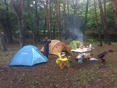 DAY2 雨の本栖湖キャンプ場