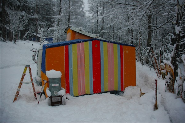 ミスター低気圧との雪上ＶＷキャンプ　＠青木湖キャンプ場