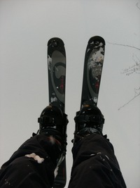 2009年　初スキー。スキー場でも牽引！