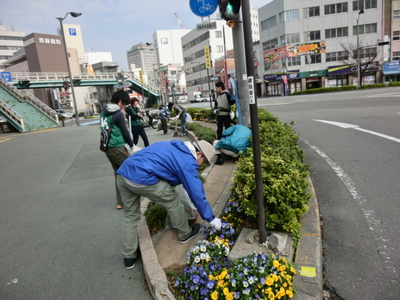 とくしままちなか花ロードproject～春の一斉清掃