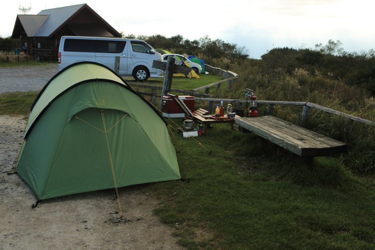 高ボッチ高原 野営 夜景と雲海ソロキャンプ ファミリーキャンプのちソロキャンプ