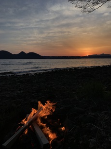 洞爺湖の夕陽