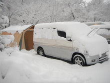雪中キャンプ（2日目の朝）