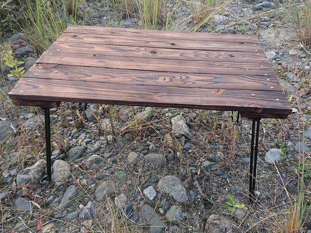 焼杉板テーブルを自作