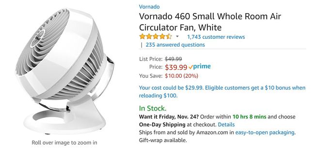 Vornado 460 Small Whole Room Air Circulator Fan