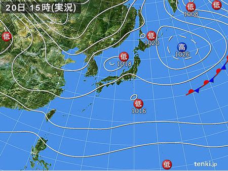 北よりの風強し！