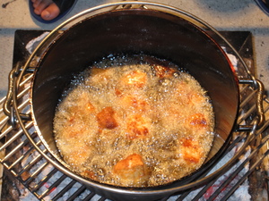 お外で唐揚げ