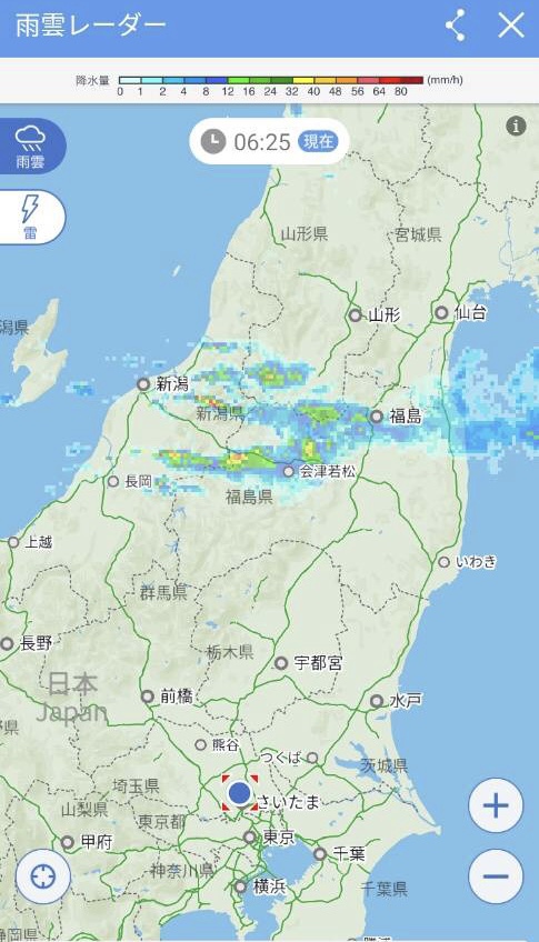 はじめての小野川湖は局所的大雨…