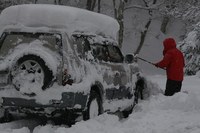 朝寝は禁物　雪中キャンプ　大鬼谷キャンプ場