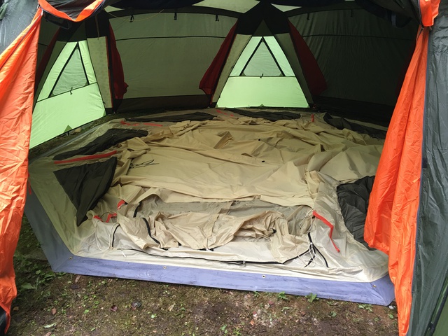 キャンプ中の大雨（台風）対策 タケノコテント 休暇村南阿蘇にて
