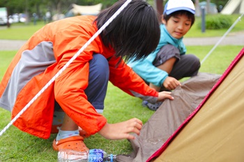 赤穂海浜公園ACで雨キャンプ♪