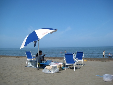 暑い日はやっぱり海！北海道の海だけどね。