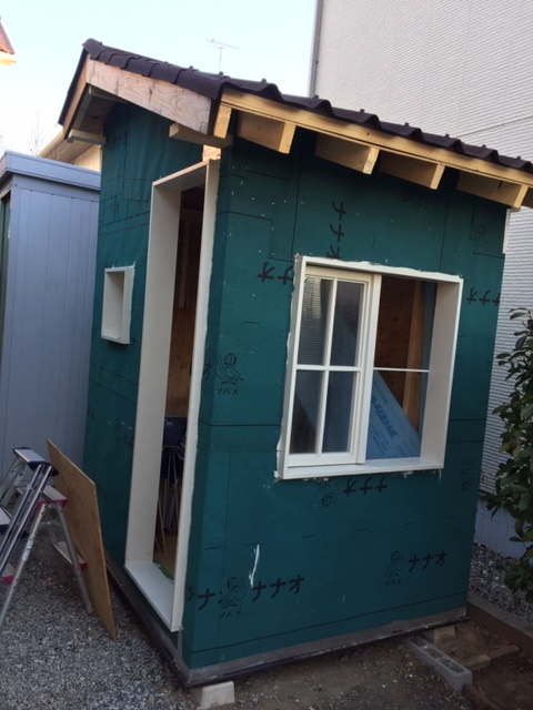 ののちの小屋作り(｀・ω・´)「建具　窓」