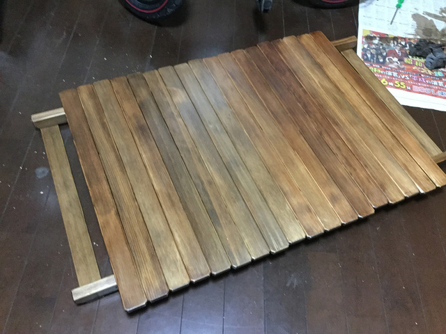 自作・折りたたみウッドテーブル⑤　組み立て〜完成（最終回）